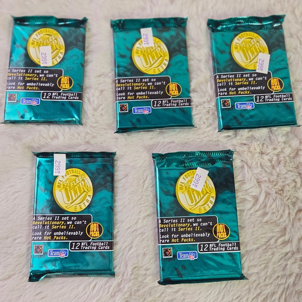 1995 Fleer Ultra Extra Series 2 Football Lot of 5 Sealed Packs 12 Cards NFL